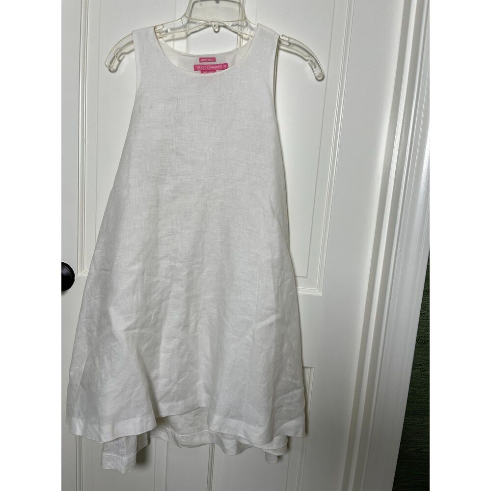 Island Company Trinity Dress XS White Linen Sleeveless Coastal Resort